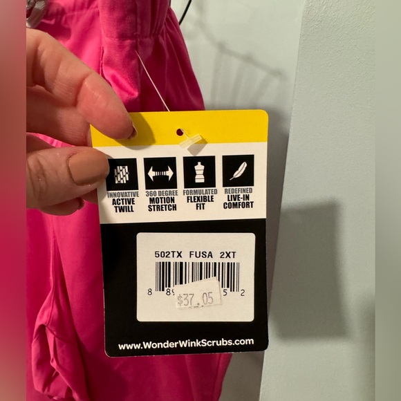 New Wonderwink Wonderwork Fuchsia pink Women Scrub Pants 2XL Tall 2XT Wink Work - Picture 2 of 13